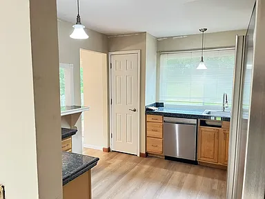 Kitchen and dining pass-through view